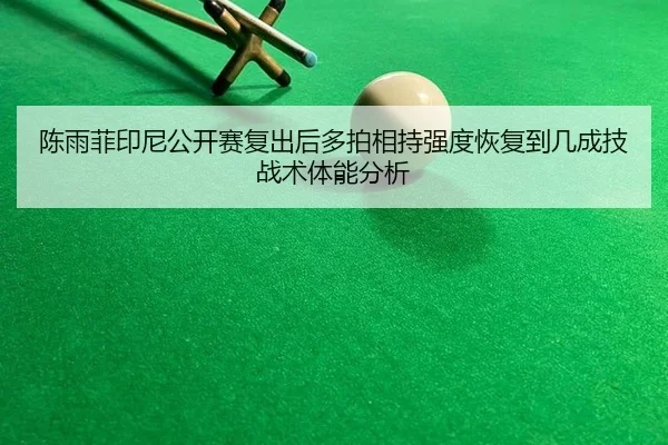陈雨菲印尼公开赛复出后多拍相持强度恢复到几成技战术体能分析